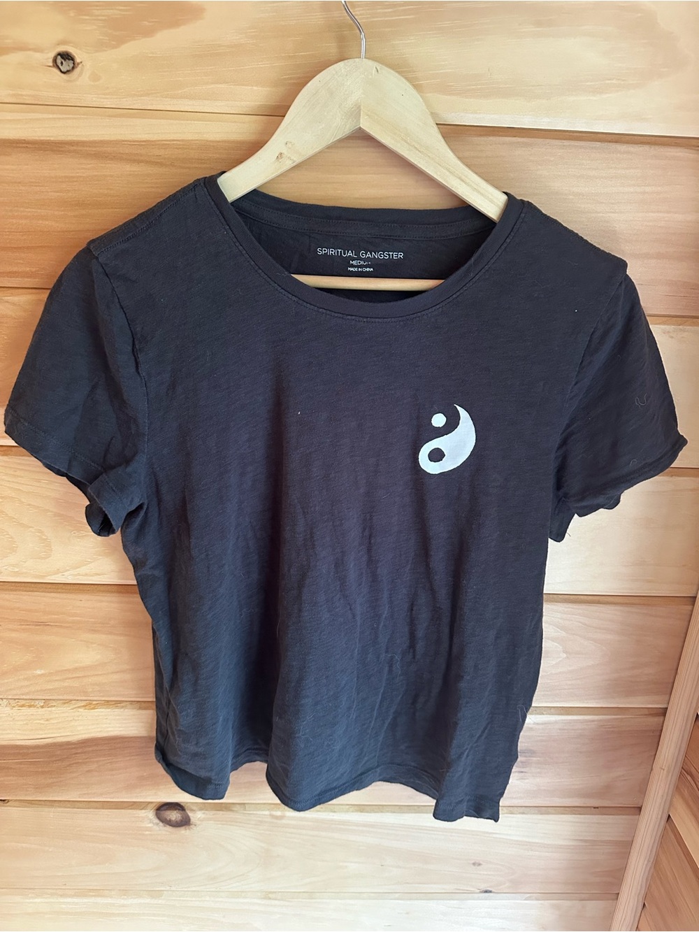 Spiritual Gangster Black Short-Sleeve Logo Tee